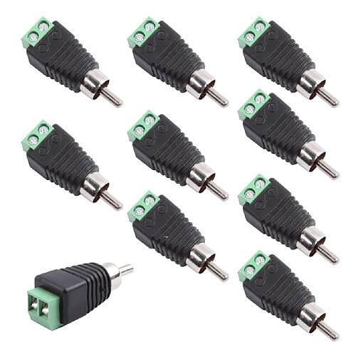 10x Câble Connecteur Adaptateur RCA Mâle Jack Plug Marquage AMP Aux CD Audio