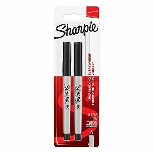 Sharpie Marqueurs Permanents, Pointe Ultrafine, Noirs, Lot de2