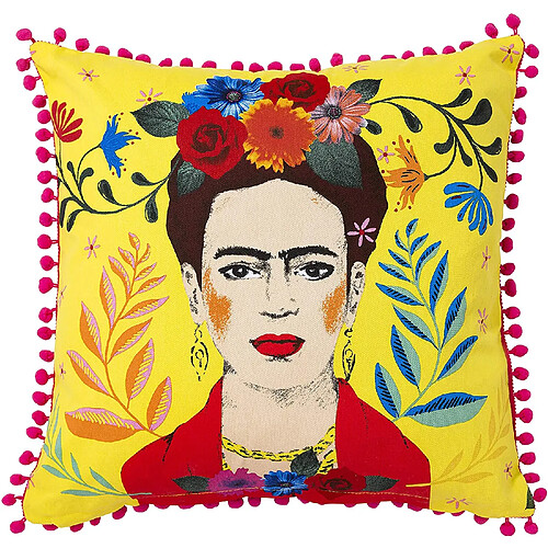 Talking Tables Frida Kahlo - Coussin Frida - 45 x 45 cm