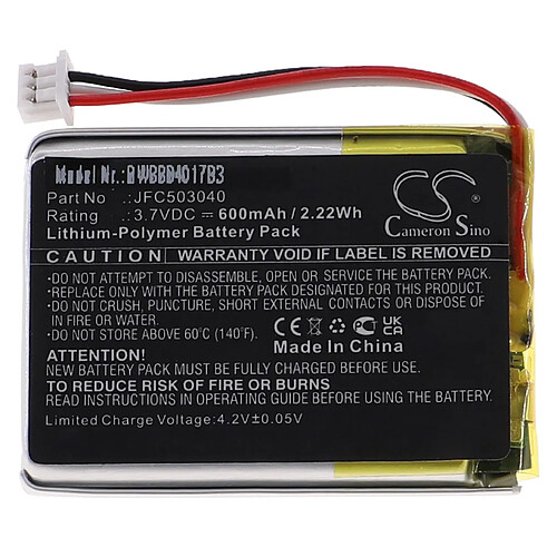 vhbw Batterie compatible avec Clifford 7541X télécommande Remote Control transmetteur (600mAh, 3,7V, Li-polymère)