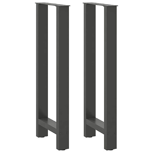 vidaXL Pieds de table basse anthracite 2 pcs 50x(100-101) cm acier