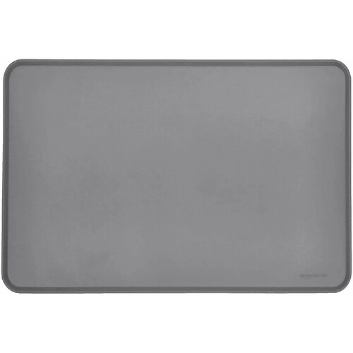 Basics Tapis de gamelle en silicone étanche pour animaux de compagnie - 61 x 41 cm, Gris