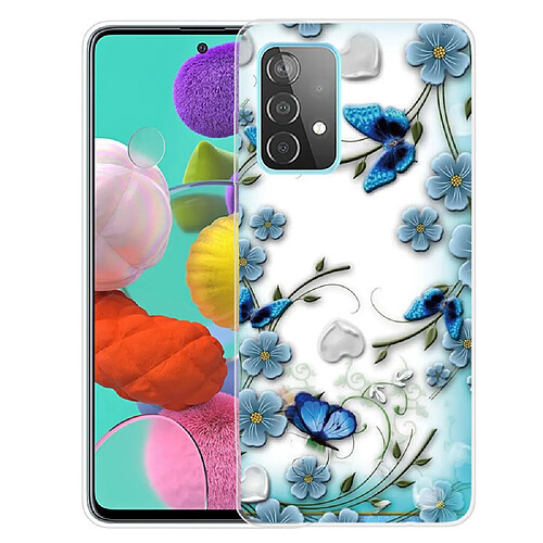 Coque en TPU antichoc papillon et fleurs pour votre Samsung Galaxy A13 4G