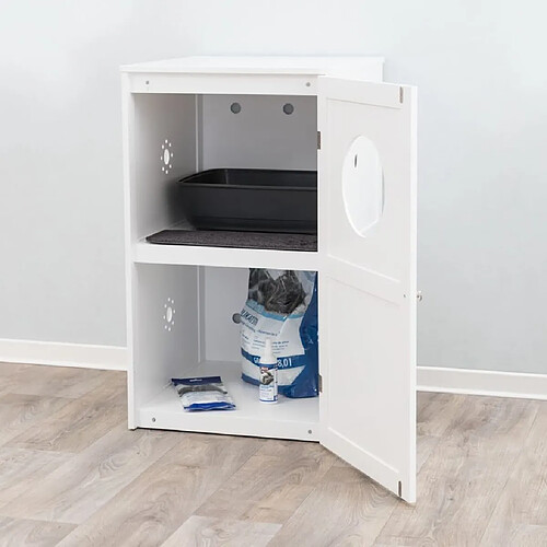 TRIXIE Maison de chat pour litière 2 niveaux 53x90x58 cm Blanc