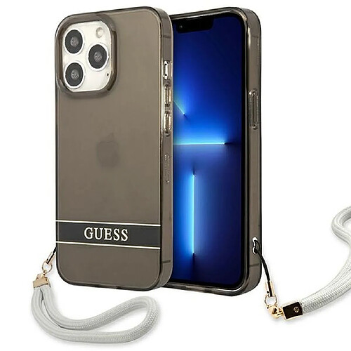 Ozzzo original faceplate coque guess guhcp13lhtsgsk pour iphone 13 pro (translucent / noir)