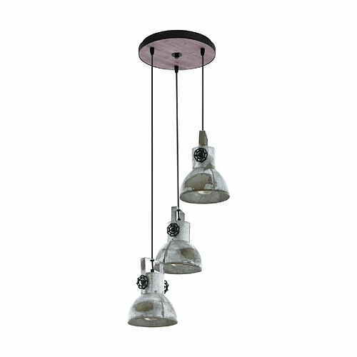 EGLO Lampe suspendue Barnstaple 3 lampes Patine marron et noir