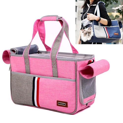 Wewoo DODOPET Outdoor Portable Oxford Tissu Chat Chien Pet Carrier Bag Sac à main à bandoulièreTaille 43 x 19 x 26cm Rose