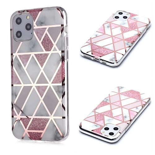 Coque en TPU motif marbre or rose imd blanc/rose pour votre Apple iPhone 11 Pro 5.8 pouces