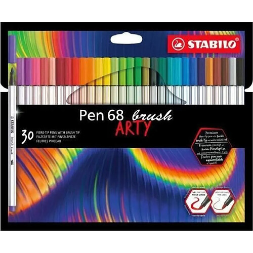 Newtons STABILO Pen 68 Brush - Étui 30 feutres