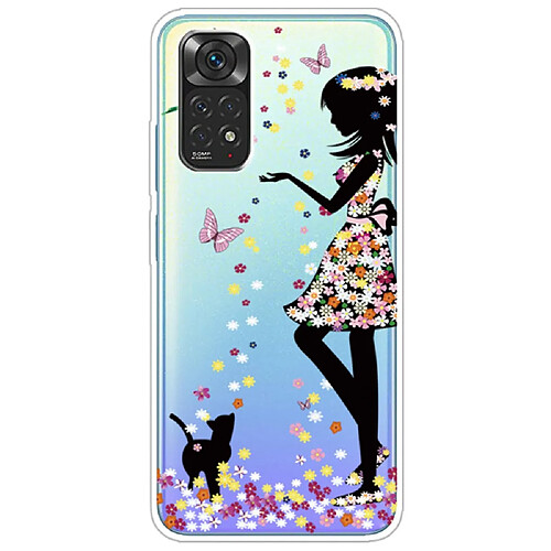 Coque en TPU anti-rayures Chat et fille pour votre Xiaomi Redmi Note 11S 4G/Redmi Note 11 4G (Qualcomm)