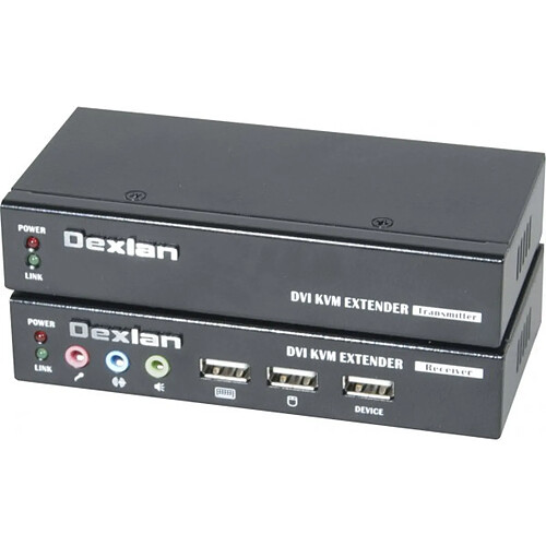 Dexlan Deport KVM DVI/USB 2.0/Audio sur 2 x CAT5 50m