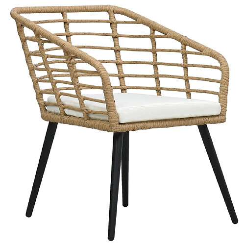 Maison Chic Table de bistro et chaises d'extérieur 3 pcs,Ensemble de bistro de jardin pour relax Résine tressée Chêne -GKD129408