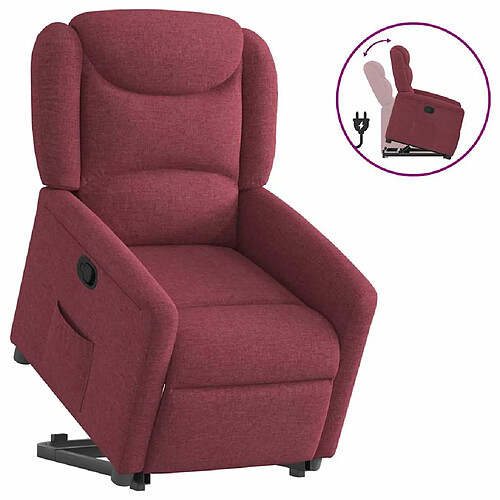 vidaXL Fauteuil inclinable rouge bordeaux tissu