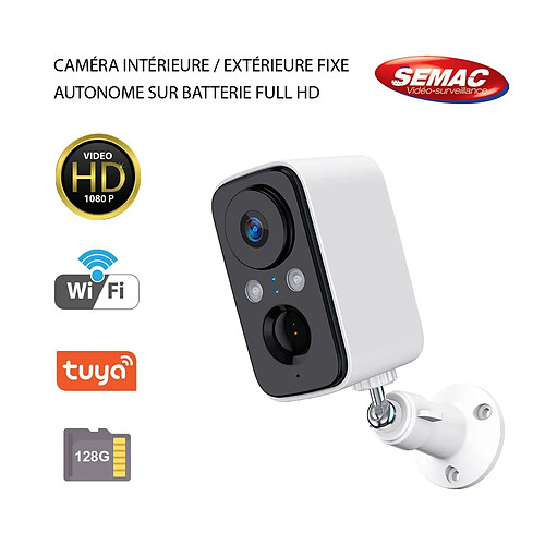 Optex Caméra Intérieure Extérieure sur batterie Full HD P990432 + Carte Micro SD 128G - 1080P Wifi Détection de mouvement Vision nocturne