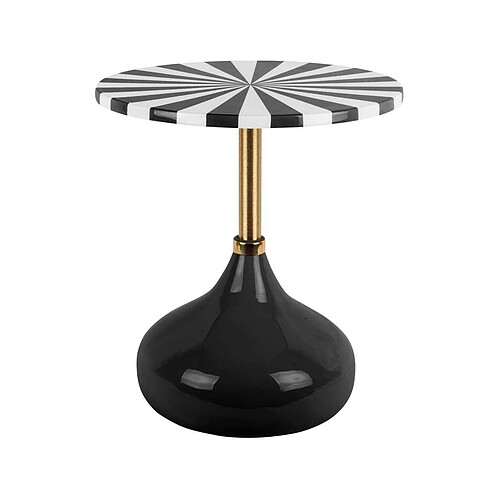 LEITMOTIV Table d'appoint en métal Candy Swirl noir.