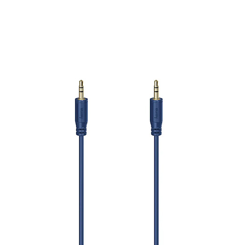 HAMA Câble audio "Flexi-Slim", jack mâle 3,5 mm/f. mâle, doré, bleu, 0,75 m