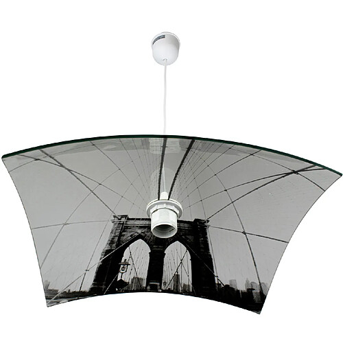 Corep Suspension verre transparent bombé New York City Luminaire Lustre plafond