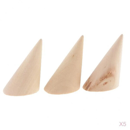 15pcs Porte Bague Présentoir de Bijoux en Bois pour Exposer Bijoux Bauge 2,7x5,6 cm