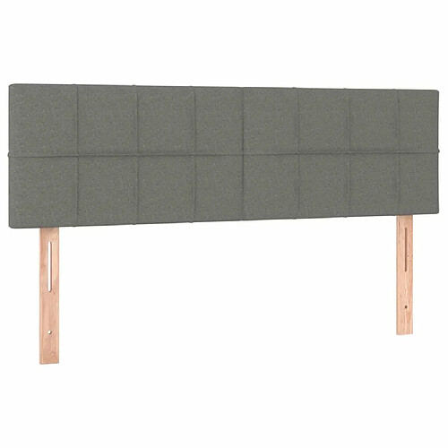 Maison Chic Lot de 2 Têtes de lit design pour chambre - Décoration de lit Gris foncé 72x5x78/88 cm Tissu -MN99246