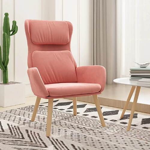 vidaXL Chaise de relaxation Rose Velours