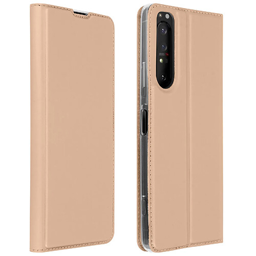 Avizar Housse Sony Xperia 1 II Étui Folio Porte-carte Support Vidéo rose gold