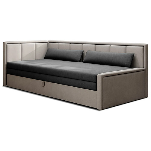 Bestmobilier James - canapé 3 places gauche convertible avec coffre en velours