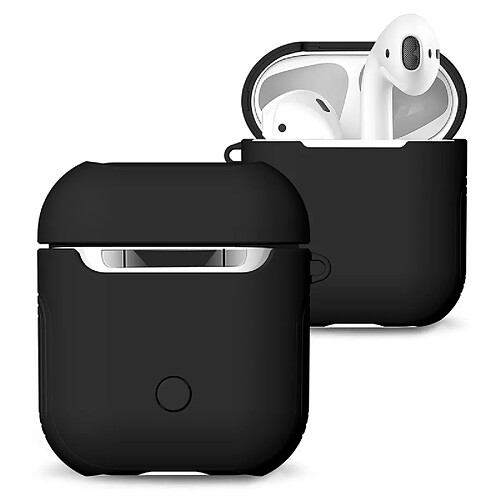 Wewoo Coque Protection Caoutchouc givré Paint + PC Bluetooth Ecouteurs Etui Sac de rangement anti-perte pour AirPods (Noir)