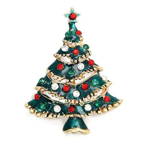 Wewoo Décoration de Noël à porter Arbre de multicolore guirlande galvanoplastie broches épingles de mode femme