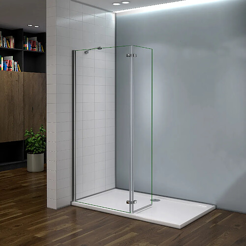 Paroi de douche 100x200cm en verre sécurité 8mm