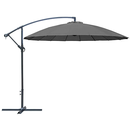 ALIZÉ Parasol déporté en aluminium et fibre de verre 3m Pagode gris.