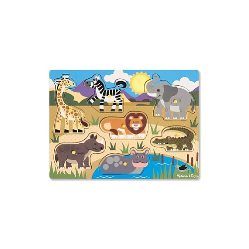 MELISSA & DOUG Puzzle En Bois a Boutons - Safari