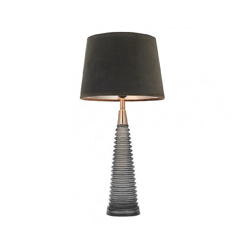 Endon Lampe de table Naia Aluminium,acier,verre Plaque de nickel brillant,velours moka,verre à Bois 5 ampoules 65cm