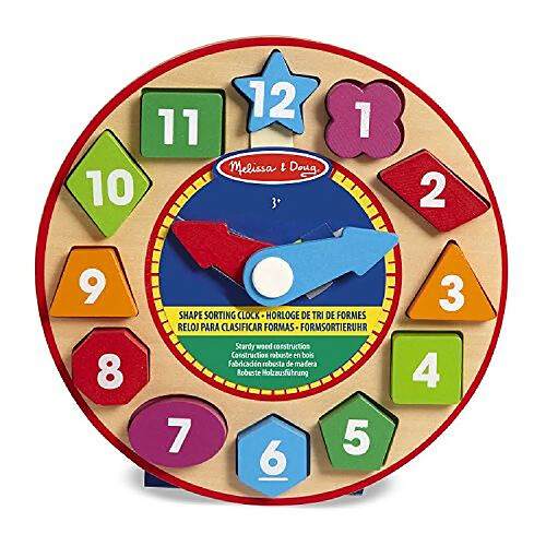 Melissa & Doug - 18593 - Jeu De Société Educatif - Horloge De Tri De Formes