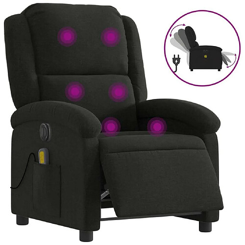 Maison Chic Fauteuil Relax pour salon, Fauteuil de massage inclinable électrique Noir Tissu -GKD26634