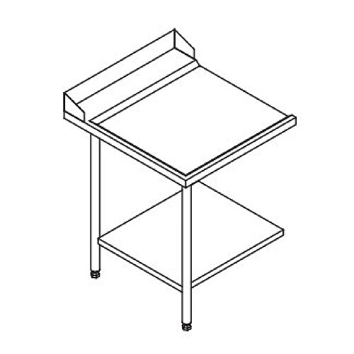 Table Entrée et Sortie en Angle Lave-Vaisselle à Capot Paniers 600 x 500 - Accrochage Gauche - L 700 mm - Elettrobar