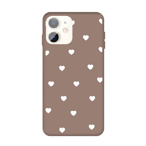 Wewoo Coque Pour iPhone 11 Multiple Love-hearts Pattern Colorful Frosted TPU Phone Protective Case Khaki