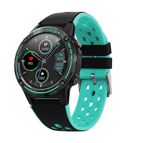 Chrono Montre Connectée tracker de fitness avec moniteur de fréquence cardiaque, IP68 étanche avec contrôle de la musique GPS Montre Connectée de sport pour hommes et femmes(Vert)