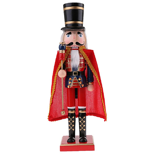 38cm bois casse-noisette figurine marionnette noël ornement décor solider manteau