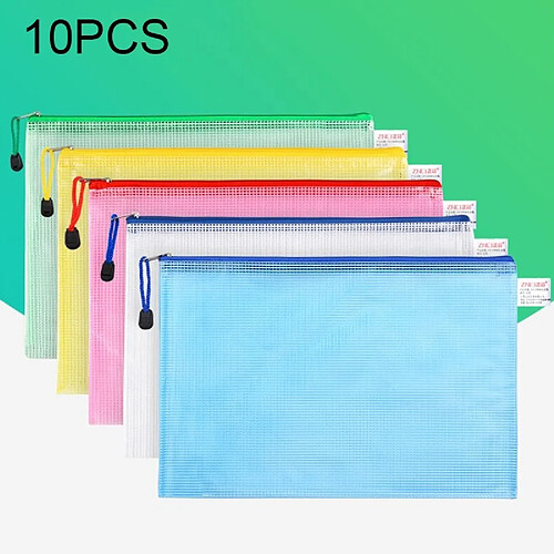 Wewoo Trousse 10 PCS fermeture à glissière en plastique sac fichier document, livraison de couleur aléatoire, taille: 33,5 * 23cm