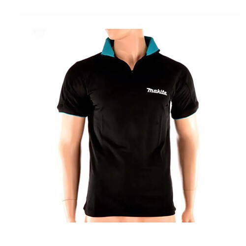 Makita Polo Rugby Shirt T-shirt - Taille L - 100% Coton - Couleur noire ( 98P184 )