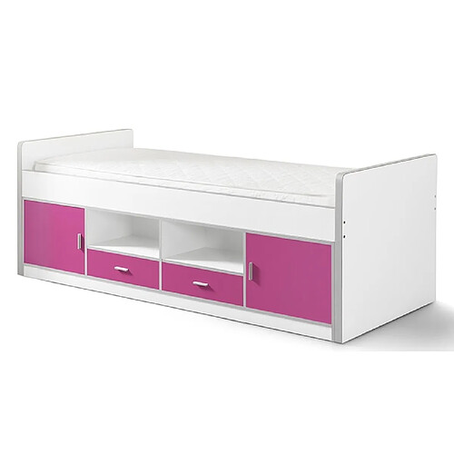 Vipack BONNY Lit capitaine 90x200 Fuchsia sans sommier