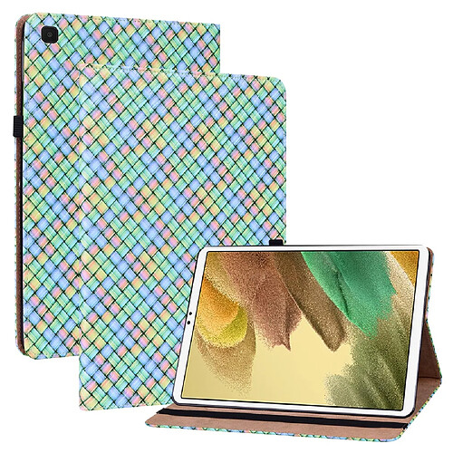 Etui en PU texture tissée multicolore avec support et porte-cartes multicolore pour votre Samsung Galaxy Tab A7 Lite 8.7-pouces SM-T220/SM-T225