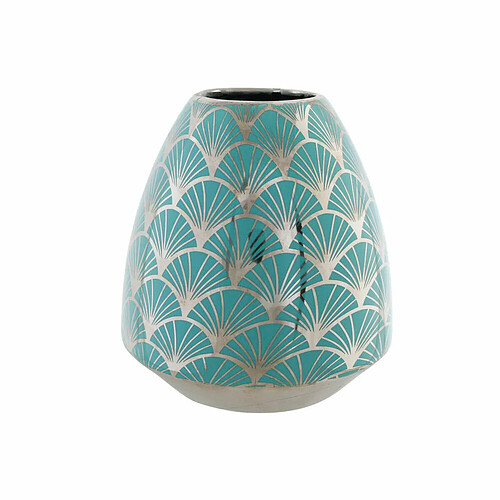 Vase DKD Home Decor Porcelaine Turquoise Oriental (16 x 16 x 18 cm)