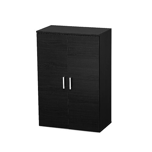 Iris Ohyama, Armoire à chaussures en bois, Entrée, Salon, Chambre - SR-6035, L 60 x P 34,9 x H 90 cm, Chêne Noir