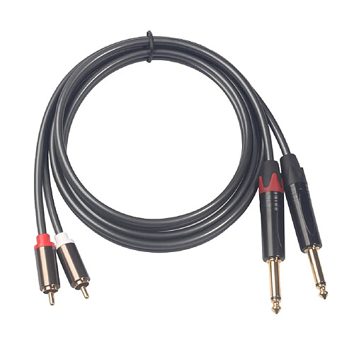 Câble Audio 2 x RCA Mâle vers 2 x Jack 6,35 mm Mono, Longueur 1.5m Haute Fidélité