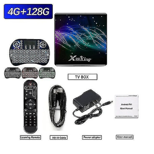 Universal X88 King Amlogic S922X 4 Go 128 Go Smart TV Box Android 9.0 Dual WiFi BT5.0 1000M 4K 60FPS USB3.0