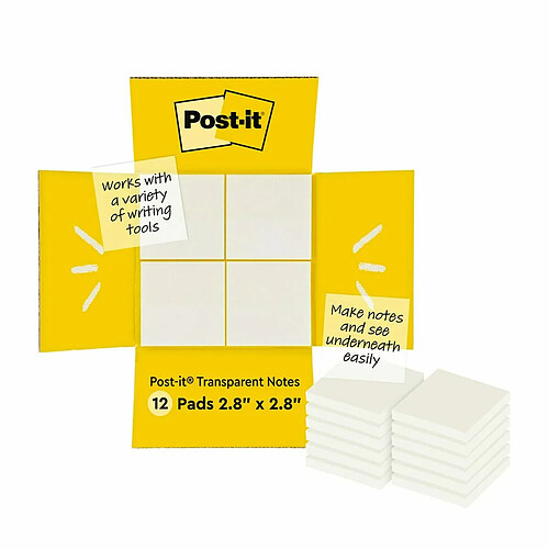 Notes Adhésives Post-it 600-TRSPT-SIOC 73 x 73 mm Transparent (12 Unités)