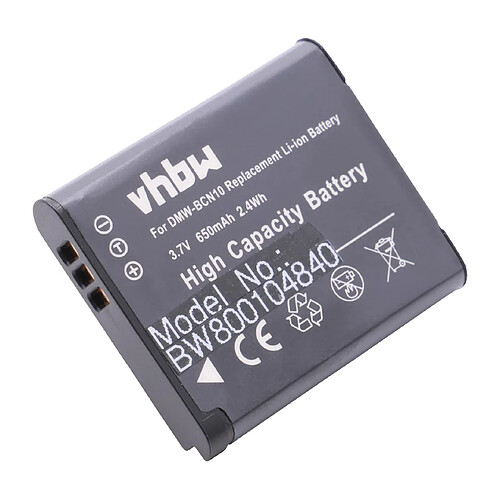 vhbw Batterie 650mAh (3.7V) pour appareil photo Panasonic Lumix DMC-LF1, Lumix DMC-LF1K, Lumix DMC-LF1W comme DMW-BCN10, DMW-BCN10E, DMW-BCN10PP.