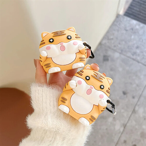 GUPBOO Airpods Coque Housse Étui Protecteur Compatible pour AirPods 3-dessin animé mignon de tigre