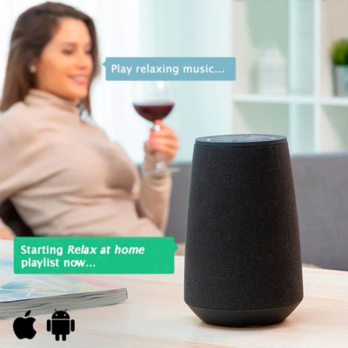 SHOP STORY - Haut-Parleur Bluetooth Intelligent Assistant Vocal Compatible avec Siri et Google assistant